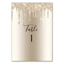 Champagne Glitter Drip Trendy Elegante Trouw Kaart