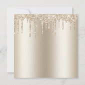Champagne Glitter Drip Trendy Elegante Trouw  Kaart (Achterkant)