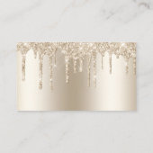 Champagne Glitter Drip Trendy Glam Wedding Informatiekaartje (Achterkant)