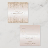 Champagne Glitter Dripping Appointinder Vierkante Visitekaartje (Voorkant / Achterkant)