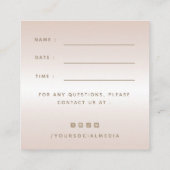 Champagne Glitter Dripping Appointinder Vierkante Visitekaartje (Achterkant)