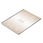 Champagne Glitter Dripping Monogram & Jaar Ded Notitieboek (Linkerzijde)