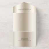 Champagne Glitter Drips Glam Bling Bruiloft All In One Uitnodiging (Buitenkant)