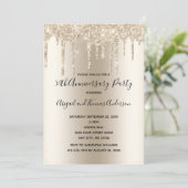 Champagne Glitter Drips Huwelijksjubileum Formeel Kaart (Staand voorkant)