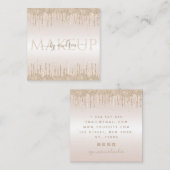 Champagne Glitter Driving Chic Glam Makeup Artist Vierkante Visitekaartje (Voorkant / Achterkant)