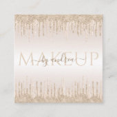 Champagne Glitter Driving Chic Glam Makeup Artist Vierkante Visitekaartje (Voorkant)