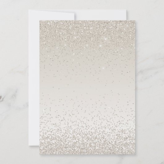 Champagne Glitter en Shine Huwelijksuitnodiging Kaart (Achterkant)