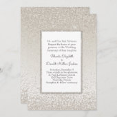 Champagne Glitter en Shine Huwelijksuitnodiging Kaart (Voorkant / Achterkant)