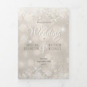 Champagne Glitter Foto Alles In Een Budget Bruilof Drieluik Uitnodiging (Cover)