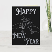 Champagne Glitter Gelukkig Nieuwjaar Kaart