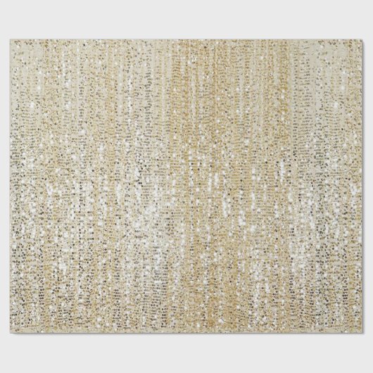 Champagne Glitter Modern Cadeaupapier (Vlak)