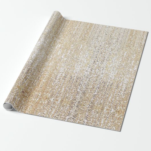 Champagne Glitter Modern Inpakpapier (Uitgerold)
