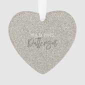 Champagne Glitter Mr&Mrs NAAM Trouwdatum elegant Ornament (voorkant)