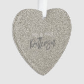 Champagne Glitter Mr&Mrs NAAM Trouwdatum elegant Ornament (voorkant)