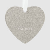 Champagne Glitter Mr&Mrs NAAM Trouwdatum elegant Ornament (achterkant)