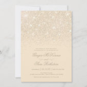 Champagne Glitter Wedding Invitations Kaart (Voorkant)