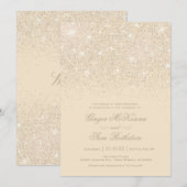 Champagne Glitter Wedding Invitations Kaart (Voorkant / Achterkant)