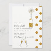 Champagne glittersparels Bruidsuitnodiging Kaart (Voorkant)