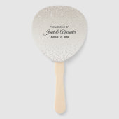 Champagne Glittery Trouwprogramma Fan Handwaaier (Achterkant)