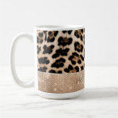 Champagne Glitz Cream Leopard Koffiemok (Links)