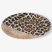 Champagne Glitz Cream Leopard Papieren Bordje (Gekanteld)