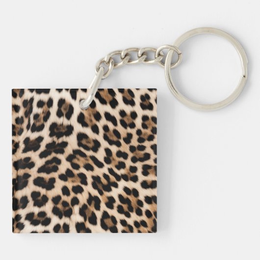 Champagne Glitz Cream Leopard Sleutelhanger (Achterkant)