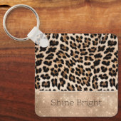 Champagne Glitz Cream Leopard Sleutelhanger (Voorkant)