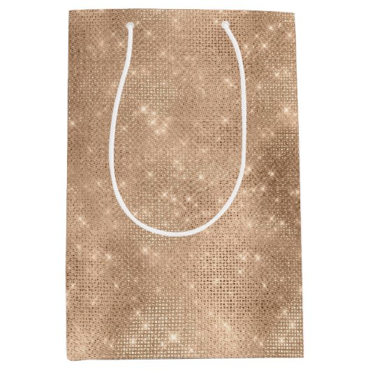 Champagne Glitz Medium Cadeauzakje (Voorkant)