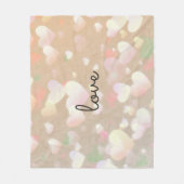 Champagne Glow Hearts Fleece Deken (Voorkant)