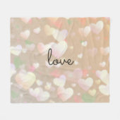 Champagne Glow Hearts Fleece Deken (Voorkant (Horizontaal))