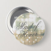 Champagne Glow Maid of Honor Button Pin (Voorkant /achterkant)