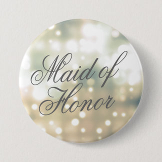 Champagne Glow Maid of Honor Button Pin