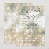 Champagne Glow vrijgezellenfeest uitnodiging (Voorkant / Achterkant)
