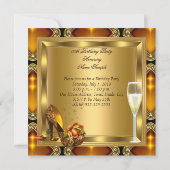 Champagne Gold Amber Heels Elegant Birthday Party Kaart (Achterkant)