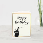 Champagne & Gold Birthday Card Kaart (Voorkant)