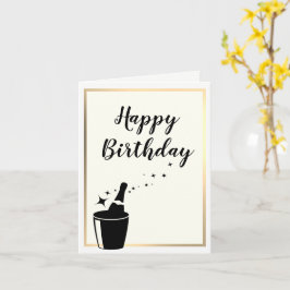 Champagne & Gold Birthday Card Kaart