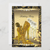 Champagne Gold Birthday Party Kaart (Voorkant)