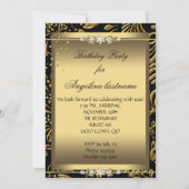 Champagne Gold Birthday Party Kaart (Achterkant)