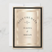 Champagne Gold Black Glamour Luxury Save the Date Kaart (Voorkant)