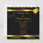 Champagne Gold Black Glitter Heels Birthday Party Kaart (Achterkant)