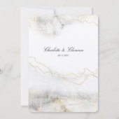 Champagne Gold Black White Waterverf Wedding Kaart (Achterkant)