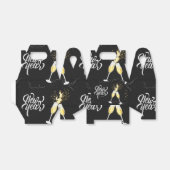 Champagne Gold Black Wine Glass Confetti Modern Bedankdoosjes (Uitgevouwen)