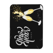 Champagne Gold Black Wine Glass Confetti Modern Magneet (Verticaal)