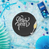 Champagne Gold Black Wine Glass Confetti Modern Papieren Bordje (Feest)