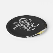 Champagne Gold Black Wine Glass Confetti Modern Papieren Bordje (Gekanteld)