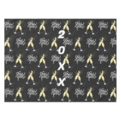 Champagne Gold Black Wine Glass Confetti Modern Ta Tafelkleed (Voorkant (Horizontaal))