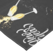 Champagne Gold Black Wine Glass Confetti Modern Ta Tafelkleed (Gekanteld)