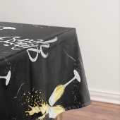 Champagne Gold Black Wine Glass Confetti Modern Ta Tafelkleed (Voorbeeld)