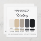 Champagne Gold Black Winter Wedding Palette Card Kaart (Voorkant / Achterkant)