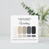 Champagne Gold Black Winter Wedding Palette Card Kaart (Staand voorkant)